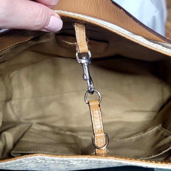 Coach 2007 Signature Hampton Hobo Bag + Bag Scarf & Rhinestone Keychain, $450 Rt - Picture 9 of 12